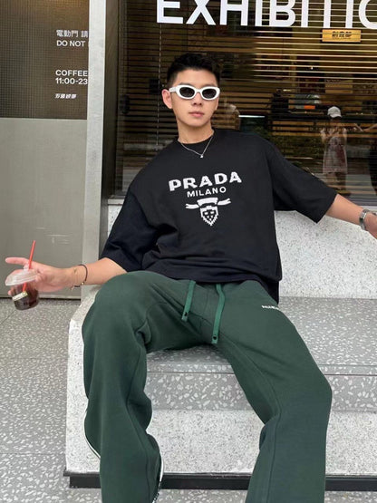 Prada Milano Black Emblem T-Shirt - logo - replica sneakers