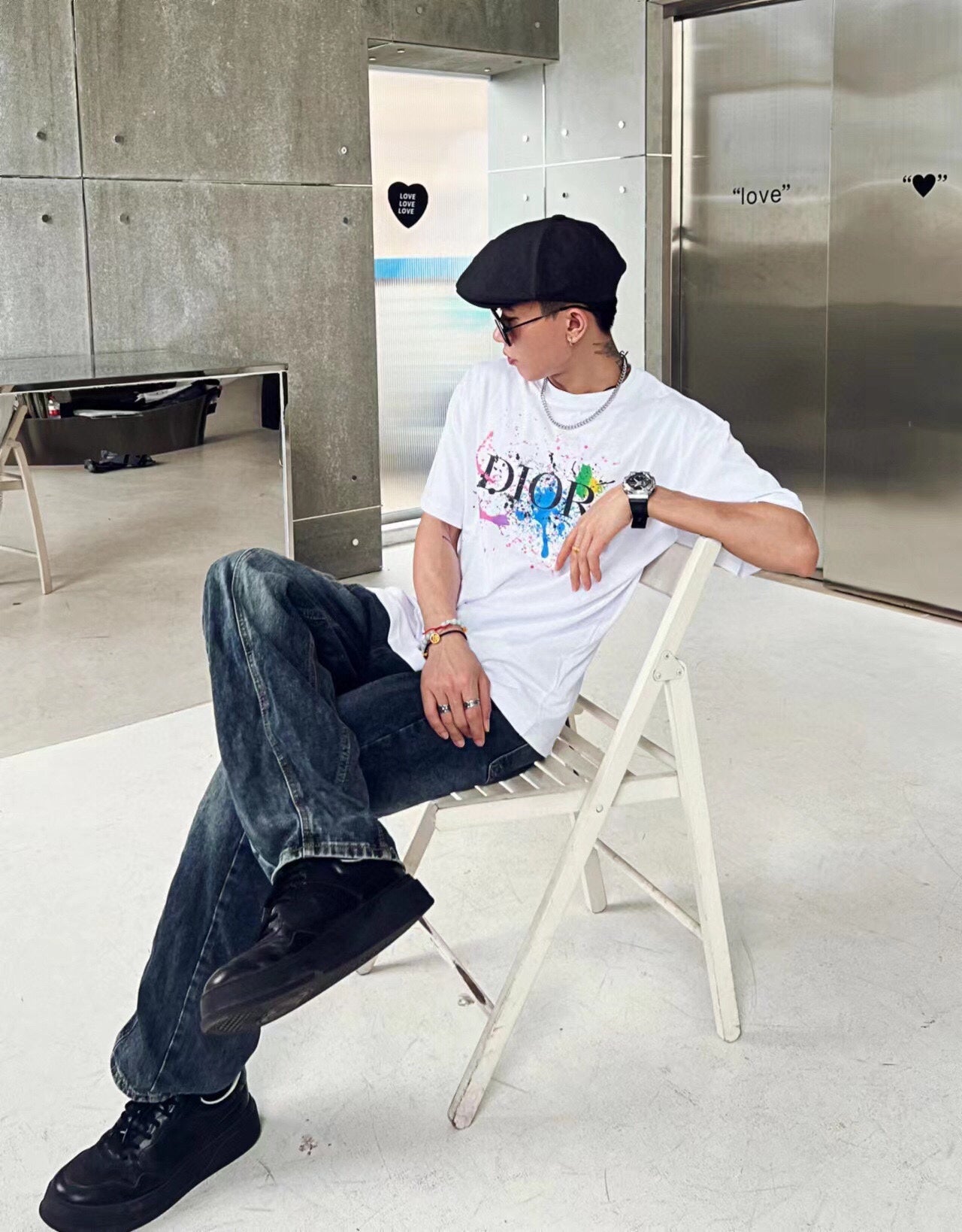 Camiseta gráfica Dior Color Splash