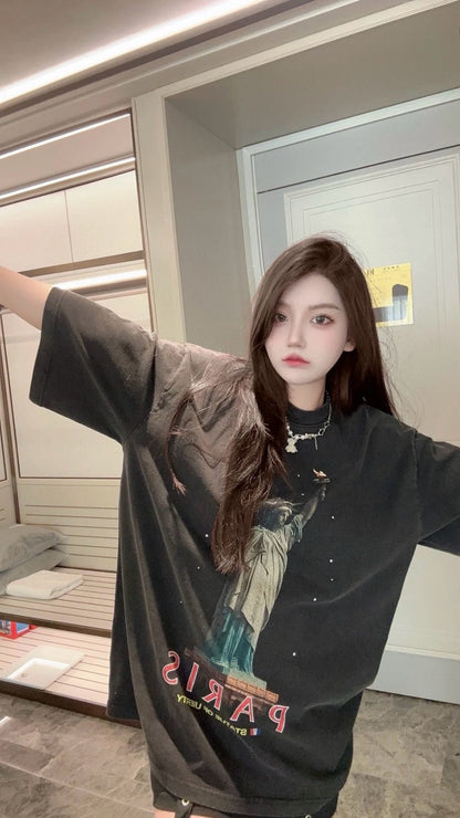 Camiseta Balenciaga Paris Estatua de la Libertad (Negra)