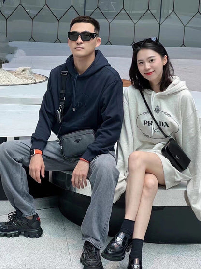 Prada Milano Grey Hoodie - logo - replica sneakers