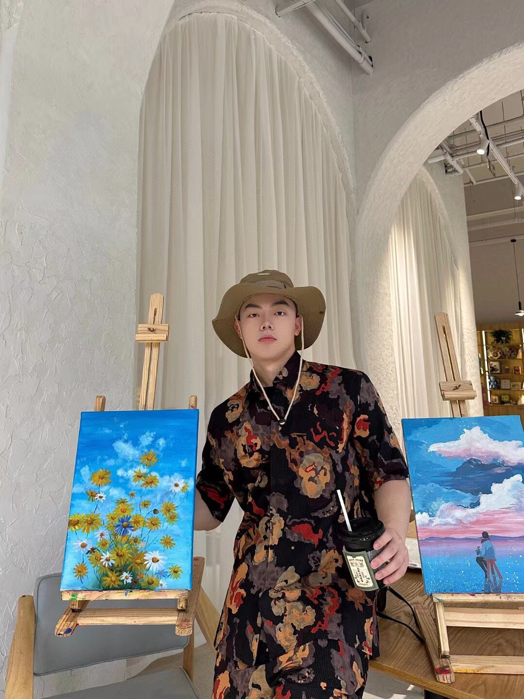 Camisa Dior con estampado floral abstracto