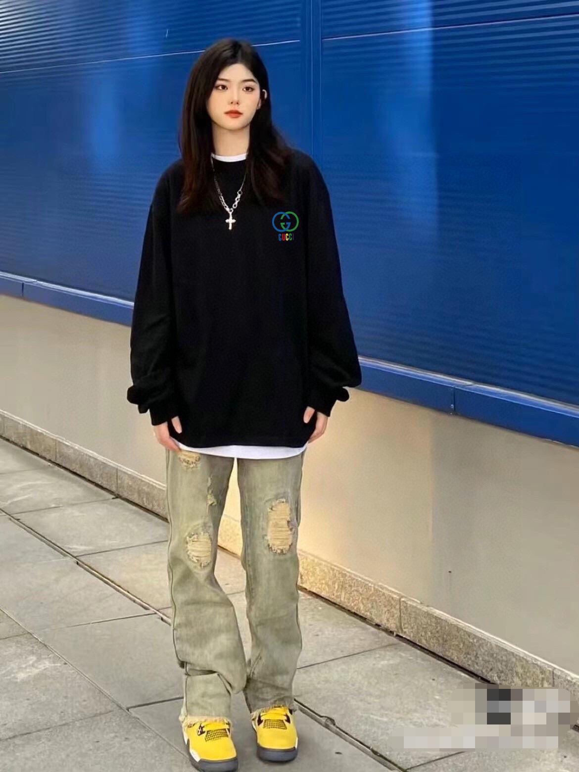 Sudadera Gucci con logo de doble G entrelazada - Negra