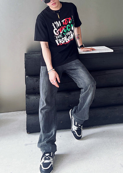 T-shirt Gucci 'Je suis trop Gucci pour tes problèmes' - Noir