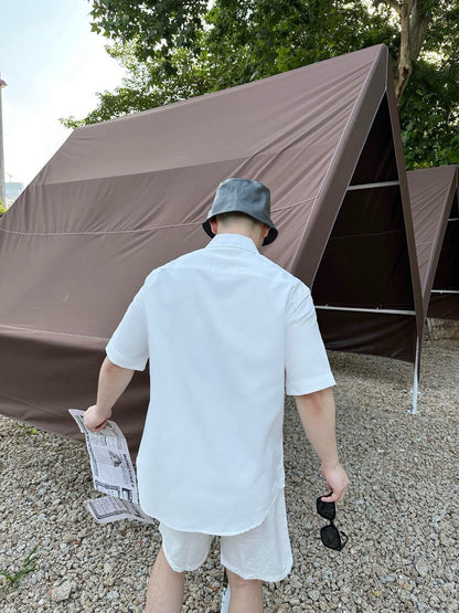 Camisa Dior de manga corta con botones (blanca)