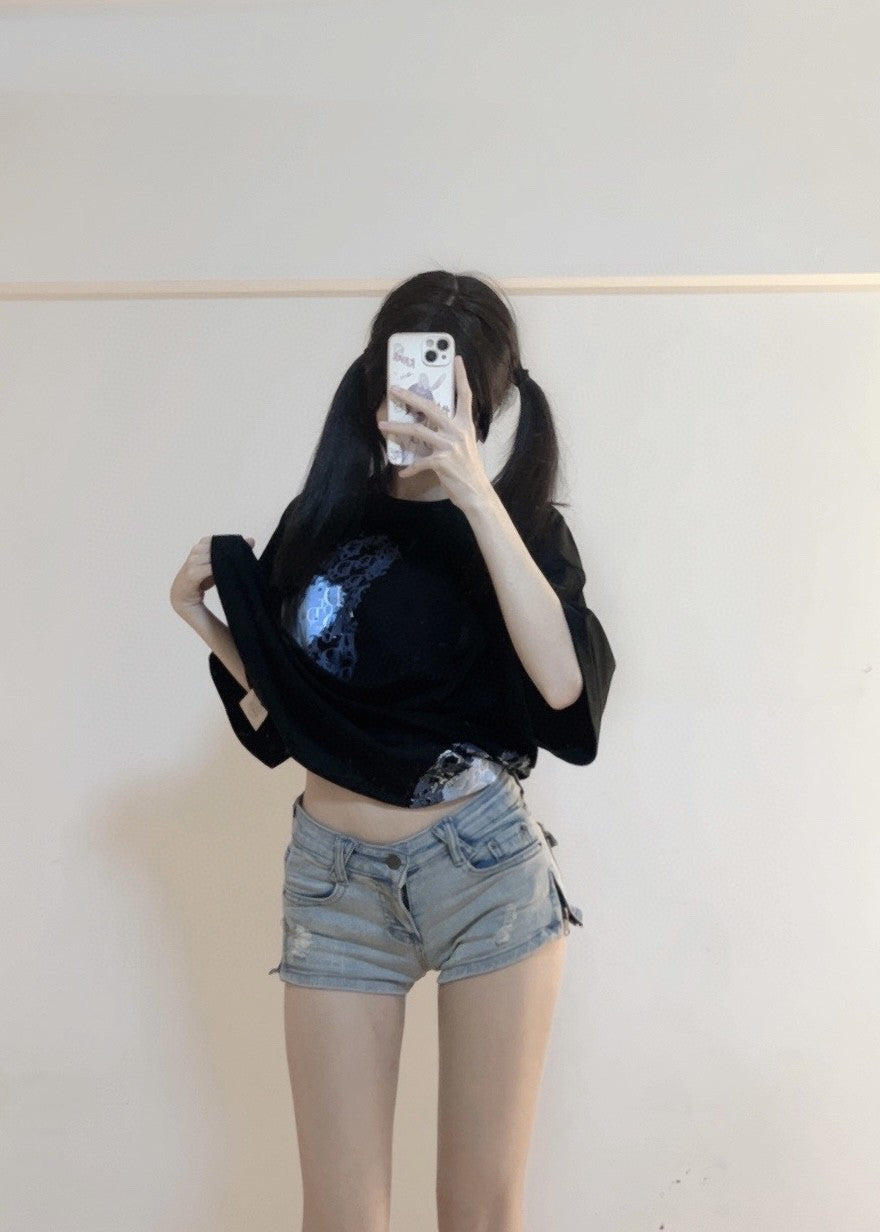 Camiseta con motivo de monograma Dior (negra)