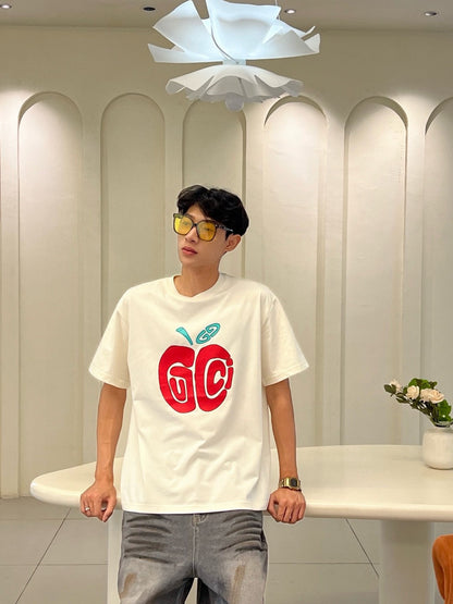 Camiseta Gucci con logo de manzana (blanca)