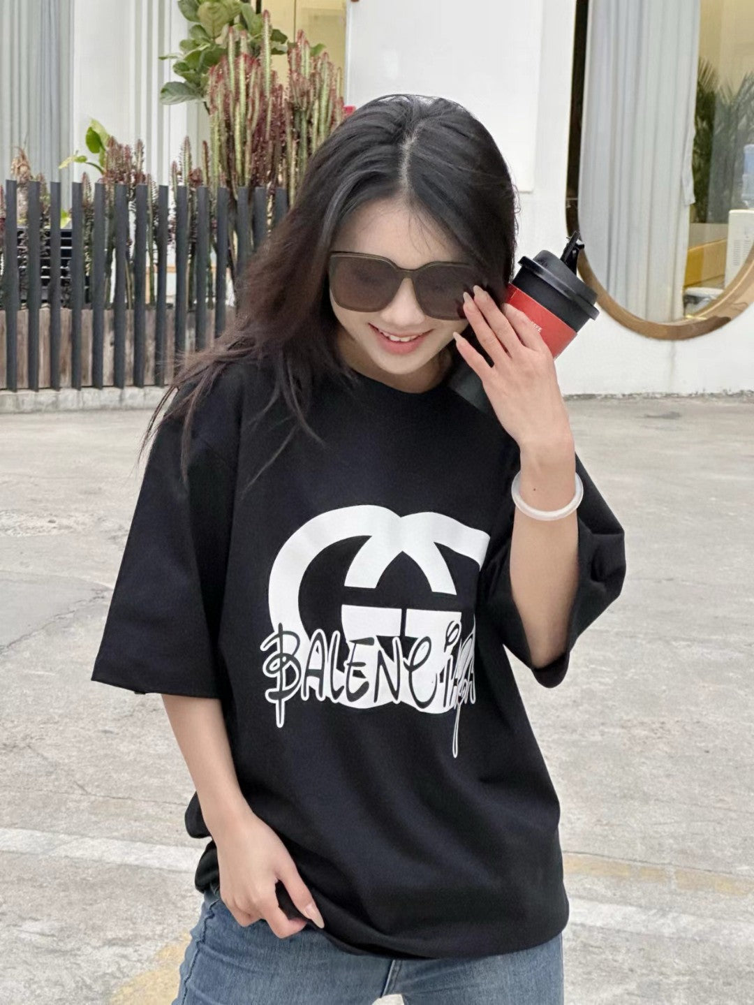 Gucci - Balenciaga Hacker Project T-shirt (black) Unisex Streetwear Limited Edition - The Gucci x Balenciaga Hacker Project T-Shirt in black is a distinctive piece from the