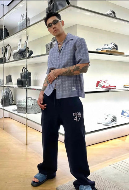 Chemise à manches courtes à motifs géométriques Dior