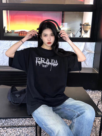 Prada Graphic Logo T-Shirt (Black) - logo - replica sneakers