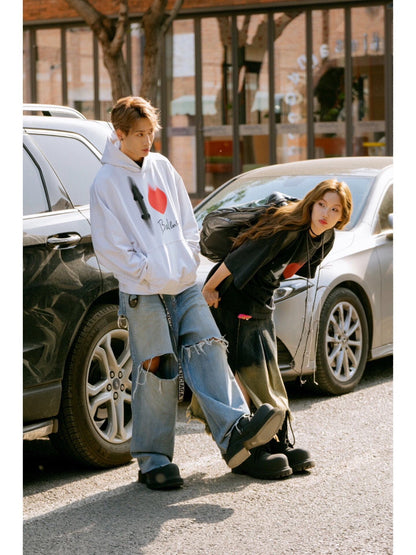 Sudadera blanca Balenciaga con estampado 'I Love'