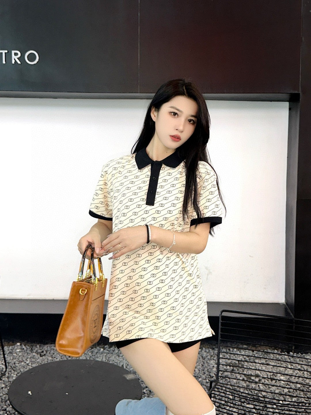 Gucci Beige GG Pattern Polo Shirt - logo - replica sneakers