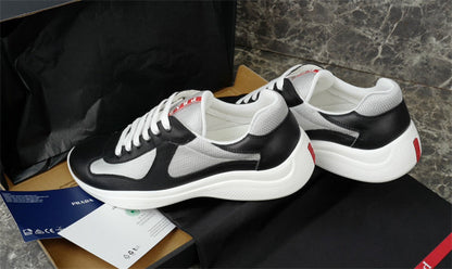 PRADA America's Cup Silver Sneakers - Black Unisex Streetwear Limited Edition