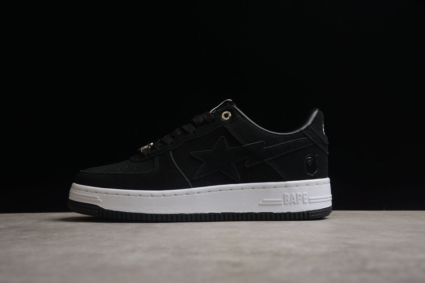 BAPE Sta Low-top Suede Sneakers - Black Unisex Streetwear Limited Edition - **BAPE STA Low-Top Black Suede Sneakers** Elevate your sneaker collection with the BAPE STA Low-Top