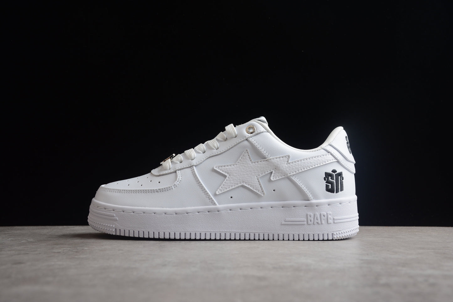 BAPE Sta Low Top Sneakers - White Unisex Streetwear Limited Edition - Introducing the BAPE STA Low Top Sneakers in Triple White C a perfect blend of