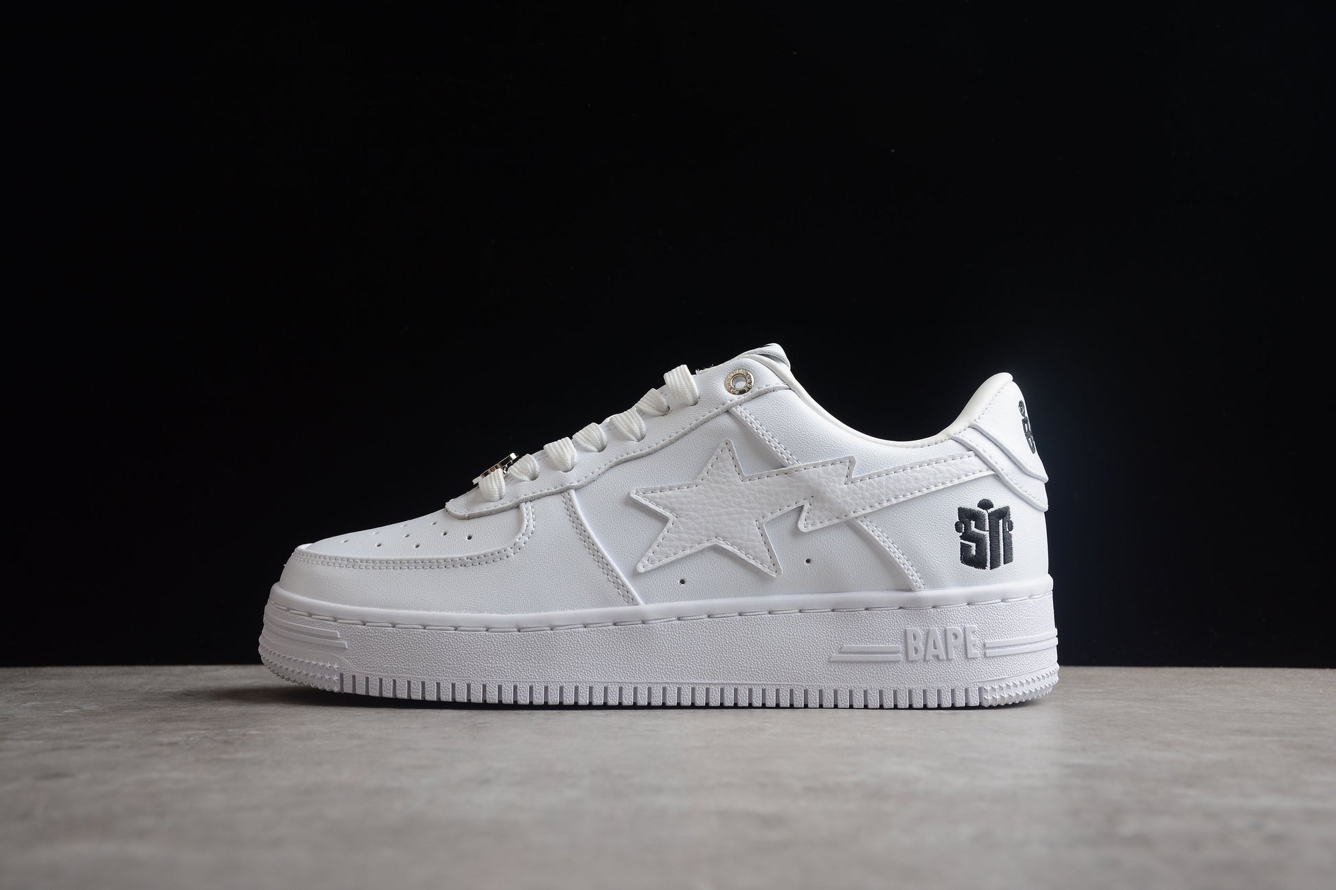 BAPE Sta Low Top Sneakers - White Unisex Streetwear Limited Edition - Introducing the BAPE STA Low Top Sneakers in Triple White C a perfect blend of