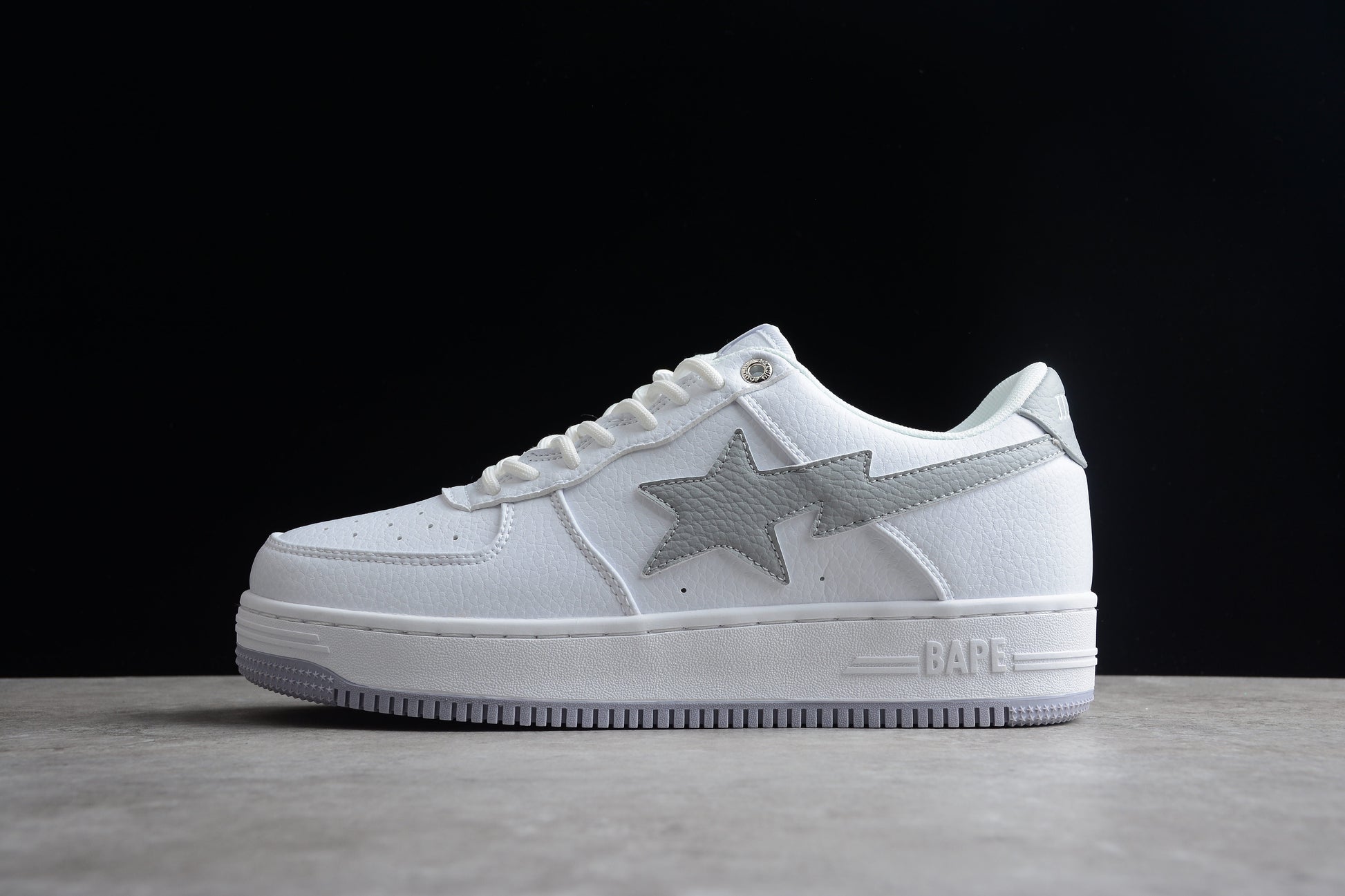 BAPE Sta Low-top Sneakers In And Gray - White Unisex Streetwear Limited Edition - **BAPE STA Low-Top Sneakers in White and Gray** Introducing the BAPE STA Low-Top Sneakers in