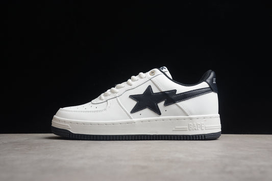BAPE Sta Low-top White And Sneakers - Black Unisex Streetwear Limited Edition - **BAPE STA Low-Top White and Black Sneakers** Step into iconic style with the BAPE STA