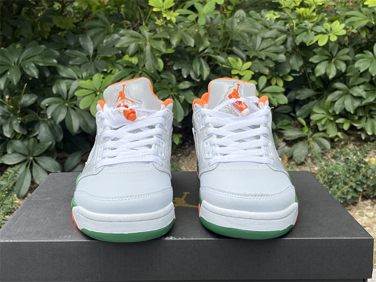 JORDAN 5 Low - Orange - Green - White Unisex Streetwear Limited Edition