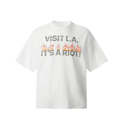 GALLERY Dept 24ss T-Shirt - White Unisex Streetwear Limited Edition - Introducing the Gallery Dept. 'Visit L.A. It's a Riot!' T-Shirt, a bold and expressive piece