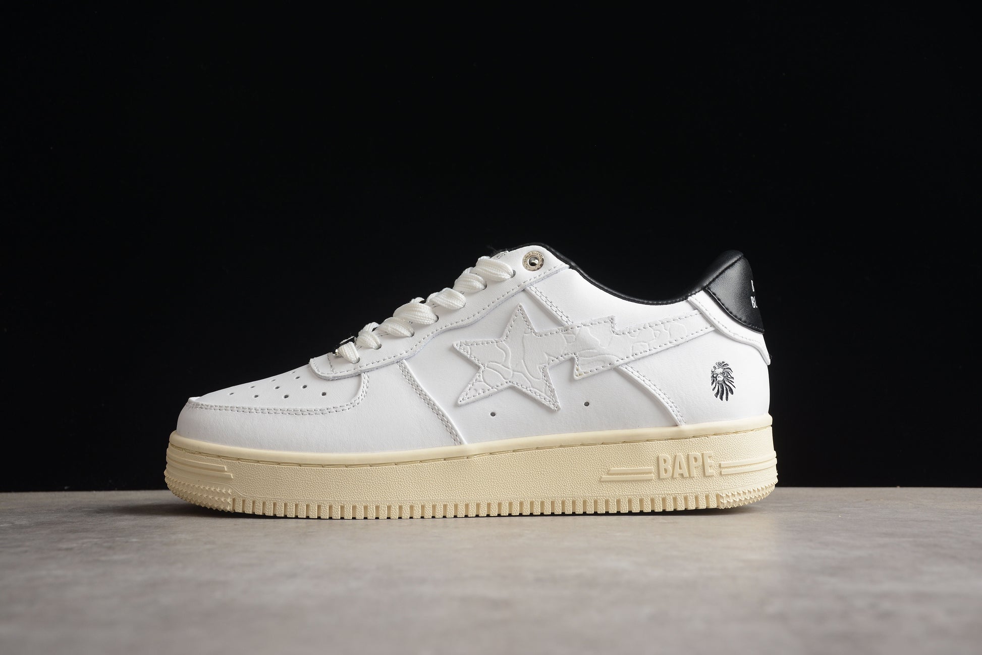BAPE Sta Low-top Sneakers In White And - Black Unisex Streetwear Limited Edition - **BAPE STA Low-Top Sneakers in White and Black** Introducing the BAPE STA Low-Top Sneakers in