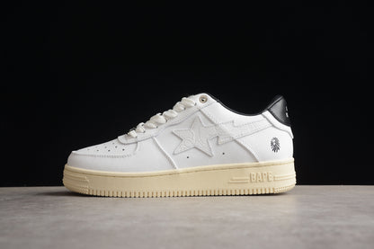 BAPE Sta Low-top Sneakers In White And - Black Unisex Streetwear Limited Edition - **BAPE STA Low-Top Sneakers in White and Black** Introducing the BAPE STA Low-Top Sneakers in