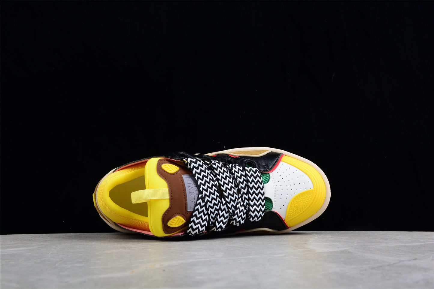 Lanvin Multi-color Sneaker T-Shirt - Black Unisex Streetwear Limited Edition - ### Lanvin Multi-Color Sneaker Elevate your sneaker game with the Lanvin Multi-Color Sneaker, a vibrant