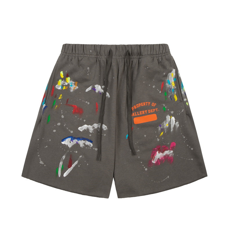 GALLERY Dept Hoodie - Red Unisex Streetwear Limited Edition - **Gallery Dept. Paint Splatter Shorts** Elevate your casual wardrobe with the Gallery Dept. Paint Splatter