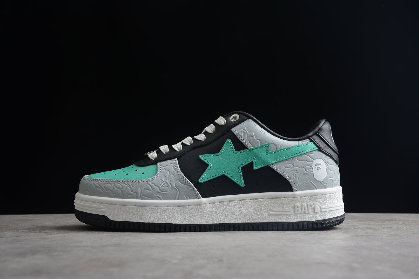 BAPE Sta Low-top Aqua And Sneakers - Grey Unisex Streetwear Limited Edition - **BAPE STA Low-Top Aqua and Grey Sneakers** Unleash your style potential with the BAPE STA