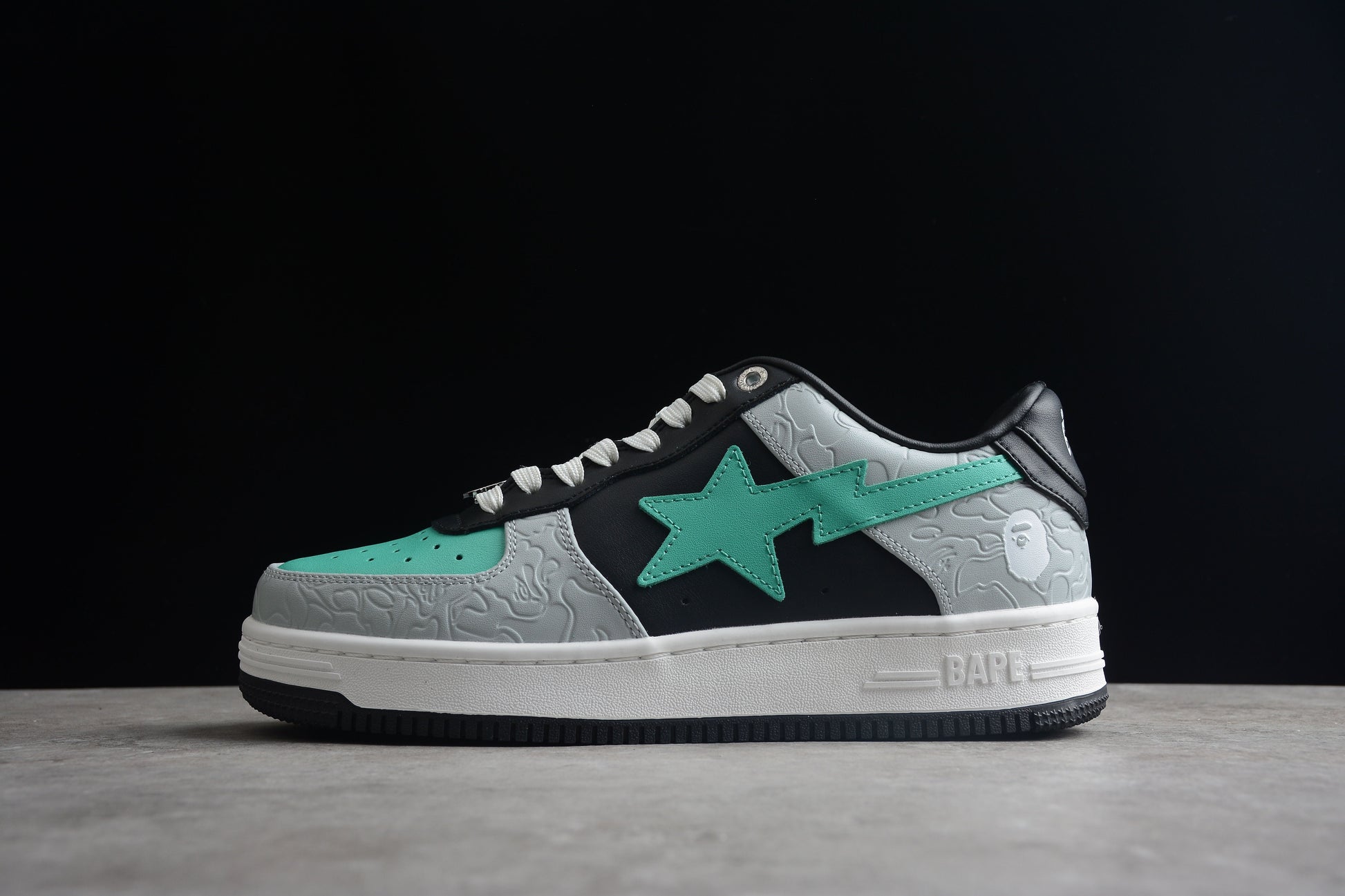 BAPE Sta Low-top Aqua And Sneakers - Grey Unisex Streetwear Limited Edition - **BAPE STA Low-Top Aqua and Grey Sneakers** Unleash your style potential with the BAPE STA