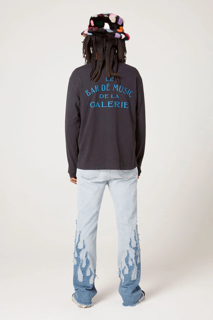 GALLERY Dept Le Bar Music De La Lerie Longsleeve Tee T-Shirt - Black Unisex Streetwear Limited Edition - **Gallery Dept. 'Le Bar D | Music De La Galerie' Long Sleeve Tee: Detailed Product Description