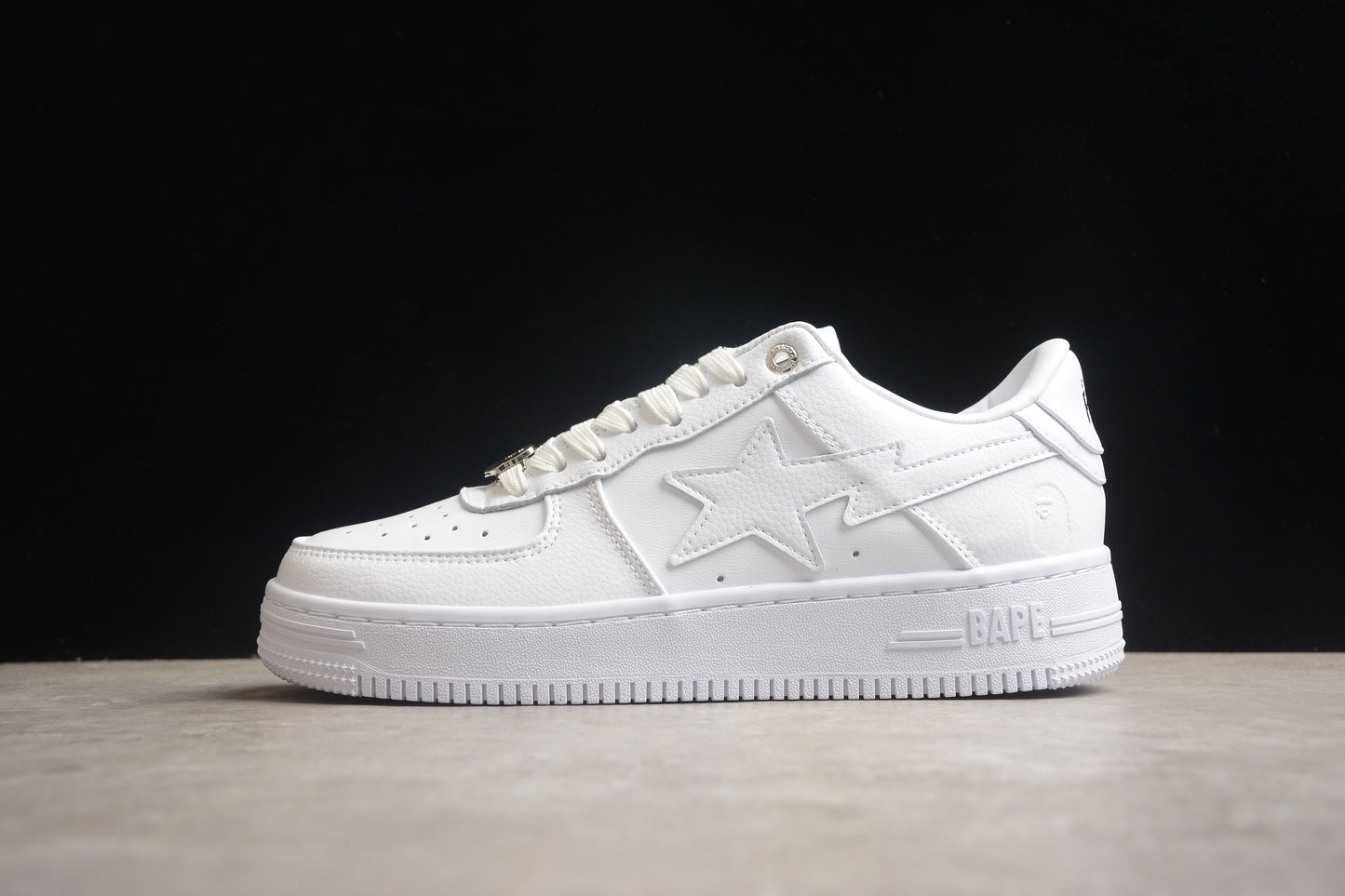 BAPE Sta Low-top Sneakers In All-white Unisex Streetwear Limited Edition - **BAPE STA Low-Top Sneakers in All-White** Introducing the BAPE STA Low-Top Sneakers in All-White, a