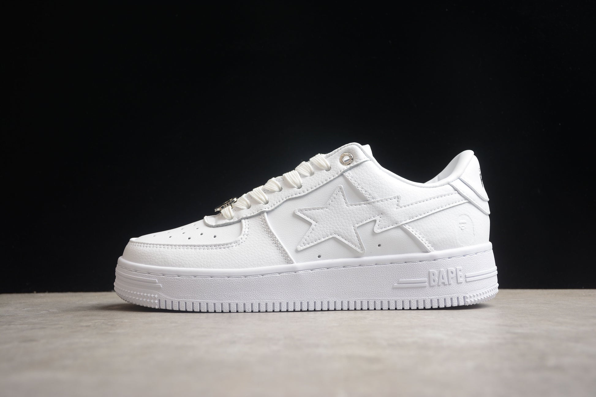 BAPE Sta Low-top Sneakers In All-white Unisex Streetwear Limited Edition - **BAPE STA Low-Top Sneakers in All-White** Introducing the BAPE STA Low-Top Sneakers in All-White, a