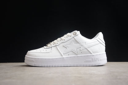 BAPE Sta Low-top Sneakers In All-white Unisex Streetwear Limited Edition - **BAPE STA Low-Top Sneakers in All-White** Introducing the BAPE STA Low-Top Sneakers in All-White, a