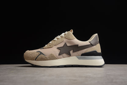 BAPE Sta Retro Runner Beige And Sneakers - Brown Unisex Streetwear Limited Edition - **BAPE STA Retro Runner Beige and Brown Sneakers** Introducing the BAPE STA Retro Runner Beige