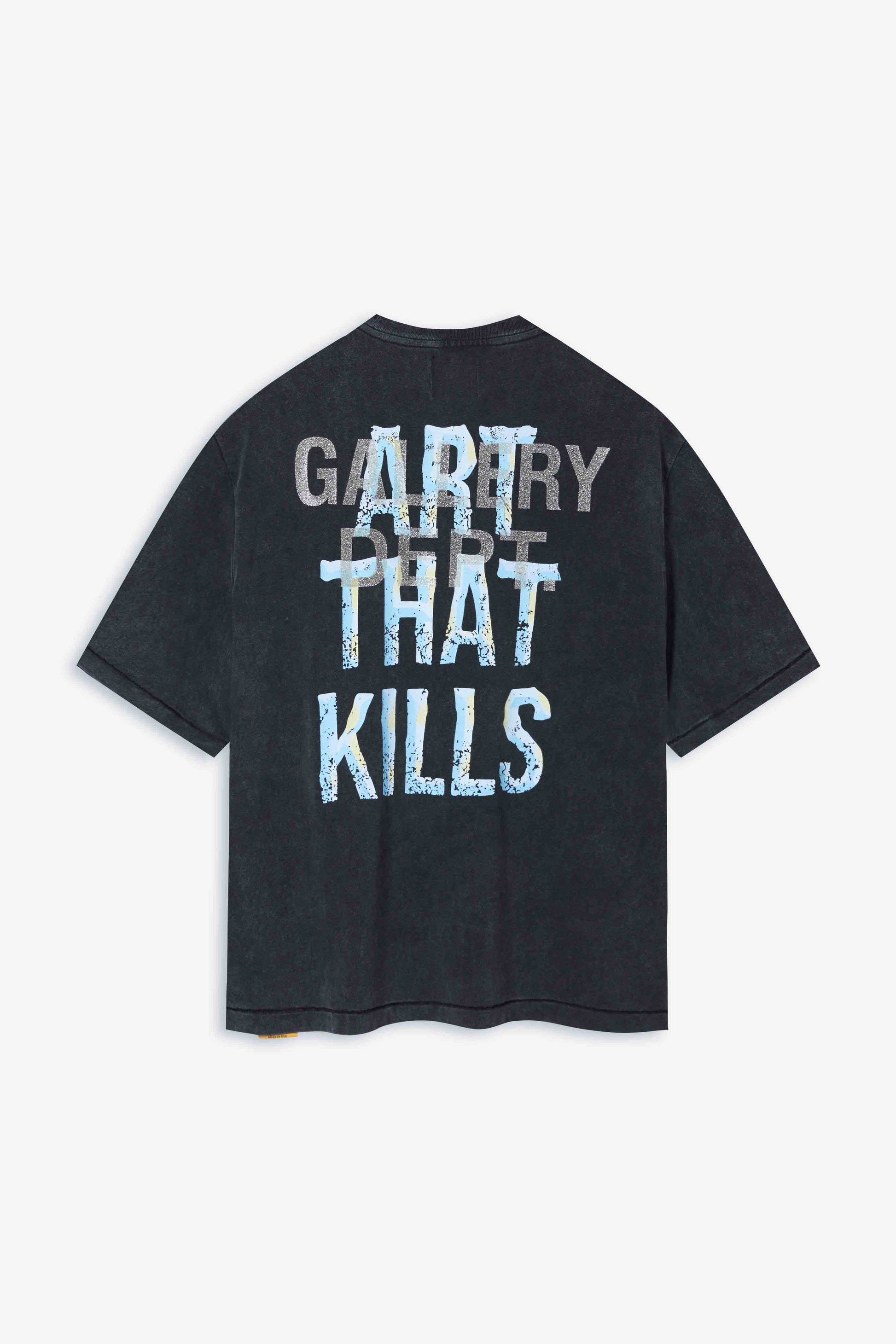 GALLERY Dept Broken Atk Tee T-Shirt - Black Unisex Streetwear Limited Edition - Introducing the Gallery Dept. 'Art That Kills' Distressed Graphic T-Shirt, a striking piece that embodies