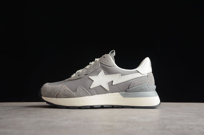 BAPE Sta Runner Sneakers In Grey And - White Unisex Streetwear Limited Edition - **BAPE STA Runner Sneakers in Grey and White** Introducing the BAPE STA Runner Sneakers in