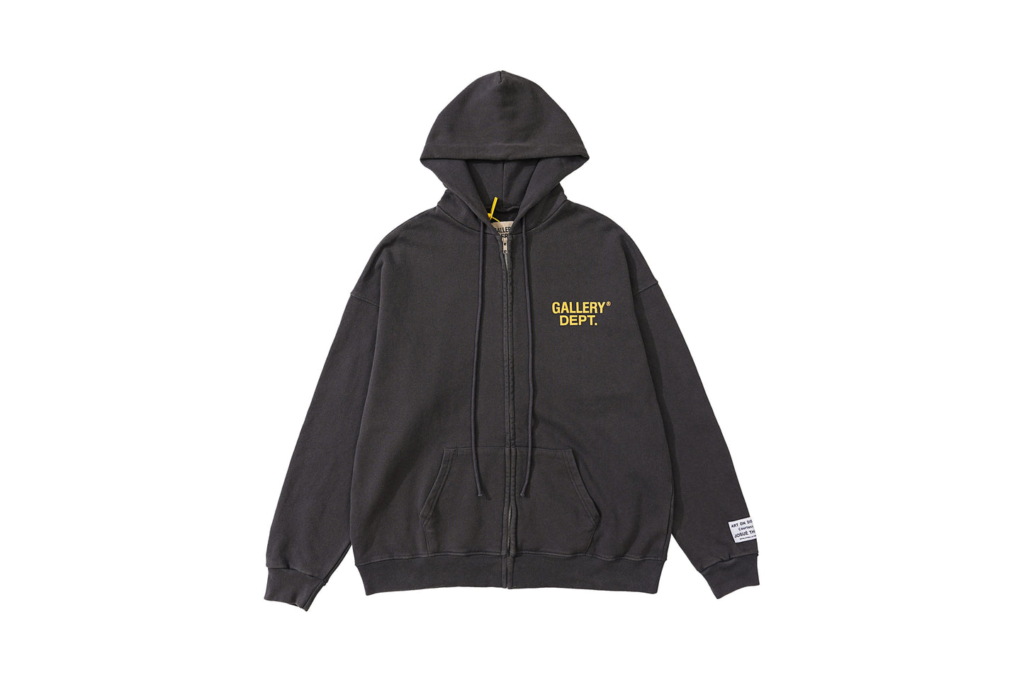 Gallery Dept. Gallery Dept Zip Up Hoodie - Black Unisex Streetwear Limited Edition - ### Product Description: Gallery Dept. Black Zip-Up Hoodie Introducing the Gallery Dept. Black Zip-Up Hoodie,