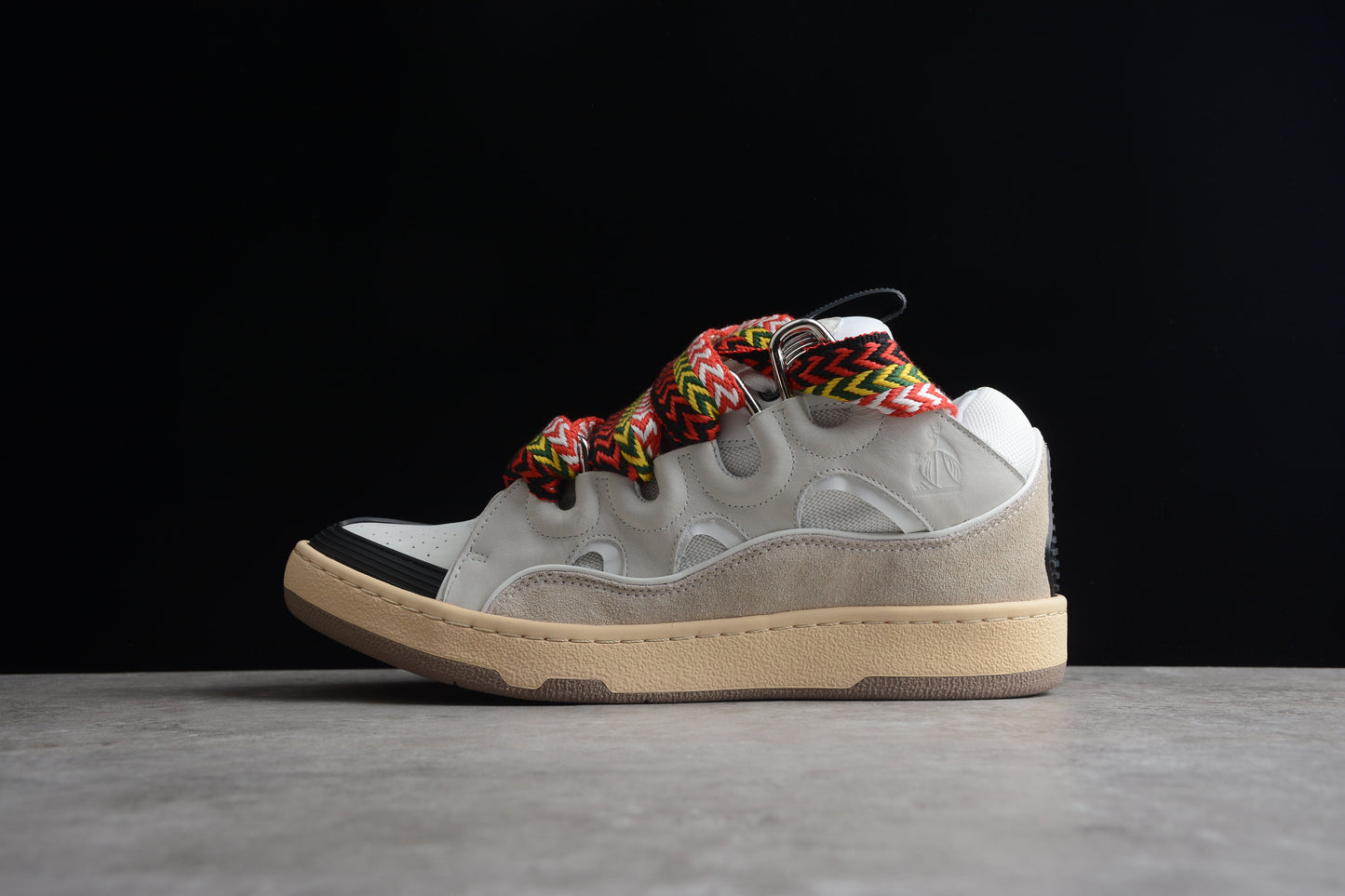 Lanvin Colorful Lace Sneakers - Red Unisex Streetwear Limited Edition - ### Lanvin Colorful Lace Sneakers Discover a unique blend of style and comfort with these