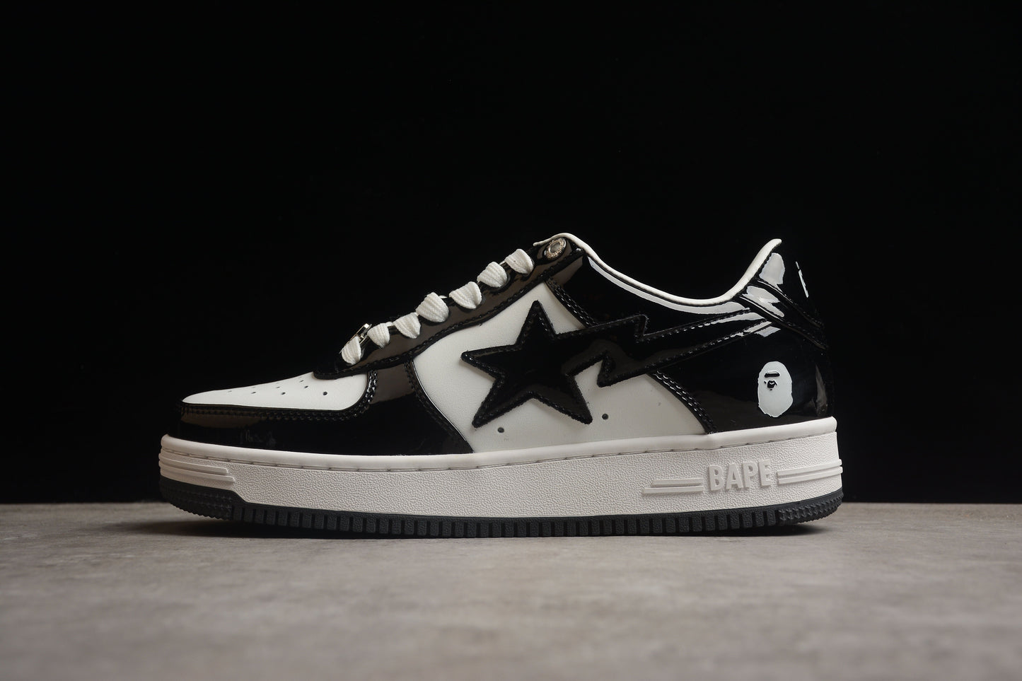 BAPE Sta Low-top Sneakers In And White - Black Unisex Streetwear Limited Edition - **BAPE STA Low-Top Sneakers in Black and White** Introducing the BAPE STA Low-Top Sneakers in