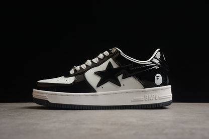 BAPE Sta Low-top Sneakers In And White - Black Unisex Streetwear Limited Edition - **BAPE STA Low-Top Sneakers in Black and White** Introducing the BAPE STA Low-Top Sneakers in