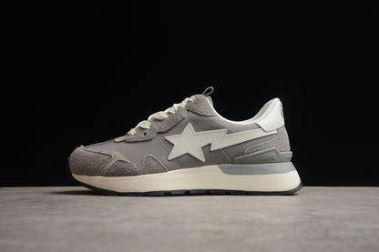 BAPE Sta Runner Sneakers In Grey And - White Unisex Streetwear Limited Edition - **BAPE STA Runner Sneakers in Grey and White** Introducing the BAPE STA Runner Sneakers in