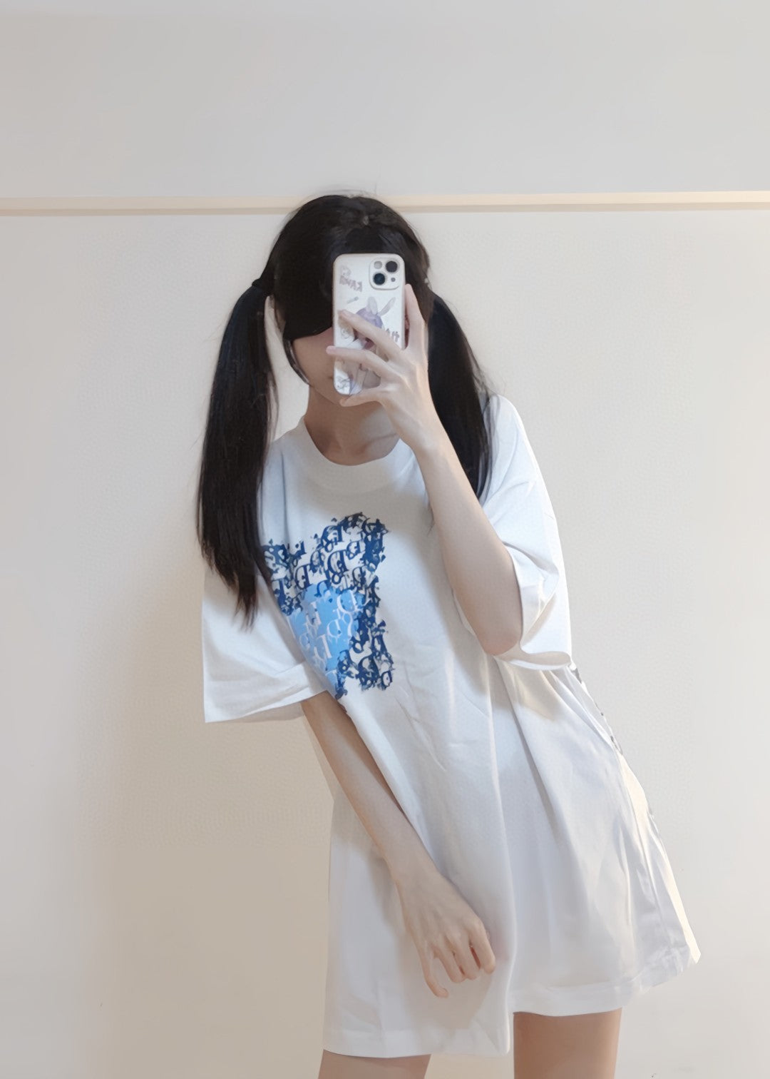 Camiseta con motivo de monograma Dior (blanca)