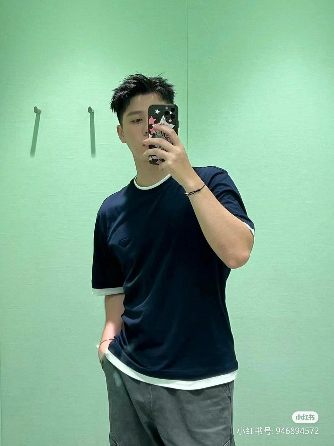 Prada Navy Contrast Trim T-Shirt - logo - replica sneakers