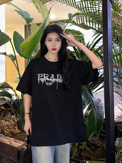 Prada Graphic Logo T-Shirt (Black) - logo - replica sneakers