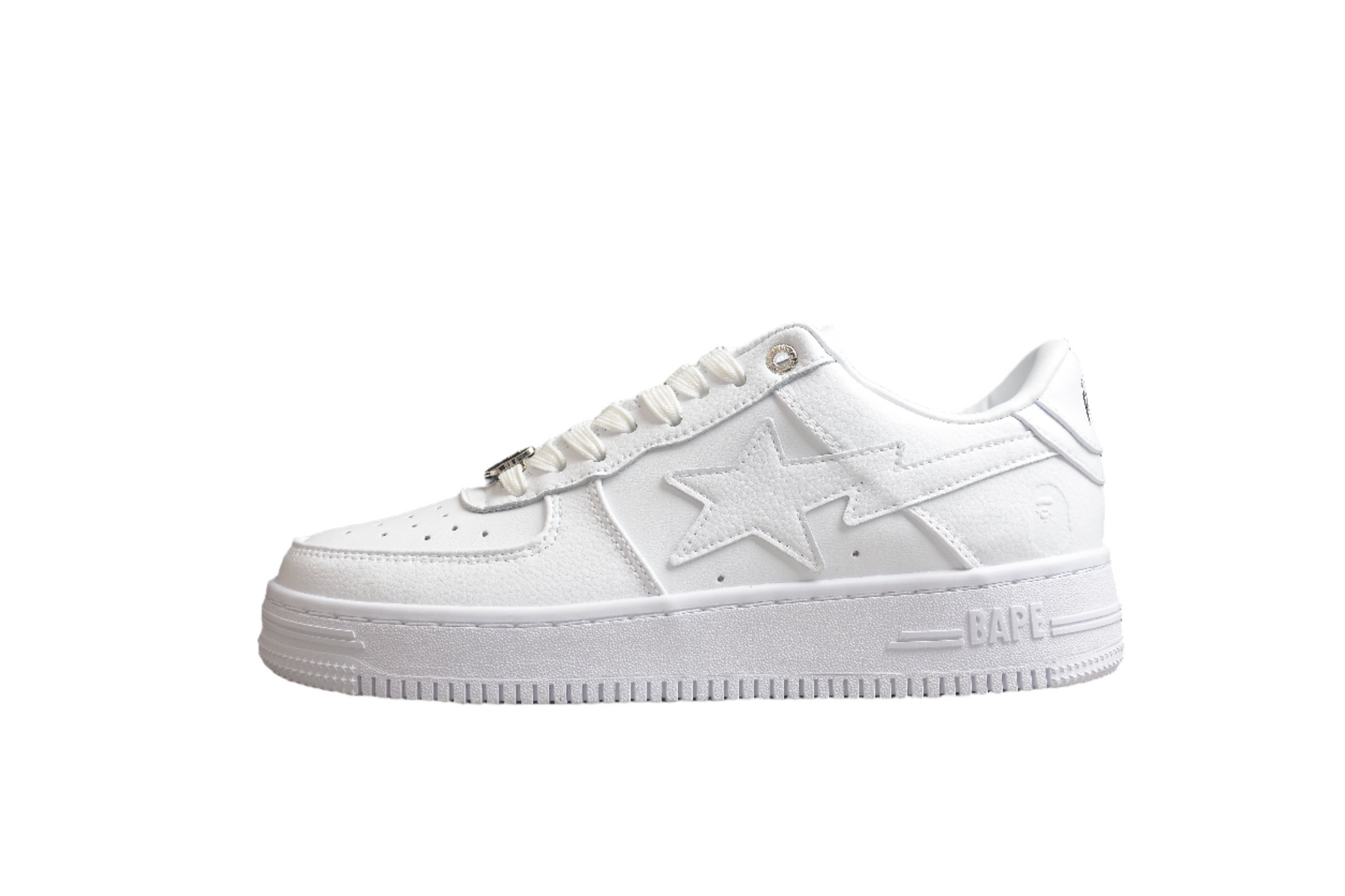 BAPE Sta Low-top Sneakers In All-white Unisex Streetwear Limited Edition - **BAPE STA Low-Top Sneakers in All-White** Introducing the BAPE STA Low-Top Sneakers in All-White, a