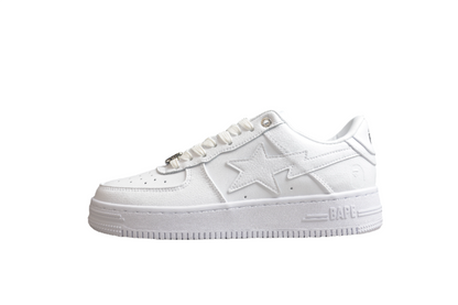 BAPE Sta Low-top Sneakers In All-white Unisex Streetwear Limited Edition - **BAPE STA Low-Top Sneakers in All-White** Introducing the BAPE STA Low-Top Sneakers in All-White, a