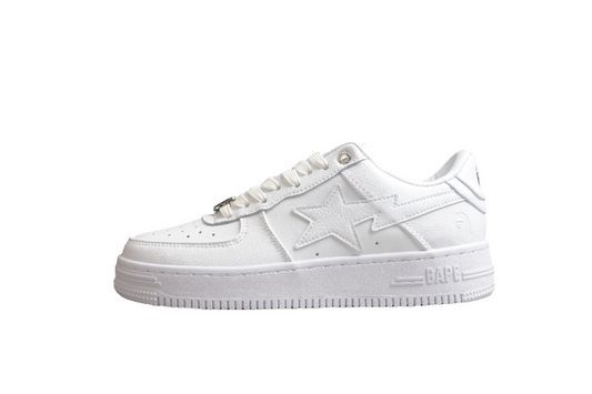 BAPE Sta Low-top Sneakers In All-white Unisex Streetwear Limited Edition - **BAPE STA Low-Top Sneakers in All-White** Introducing the BAPE STA Low-Top Sneakers in All-White, a