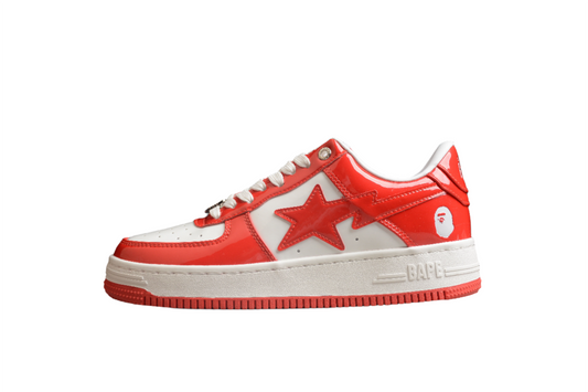 BAPE Sta Low-top Sneakers In Red And - White Unisex Streetwear Limited Edition - **BAPE STA Low-Top Sneakers in Red and White** Introducing the BAPE STA Low-Top Sneakers in