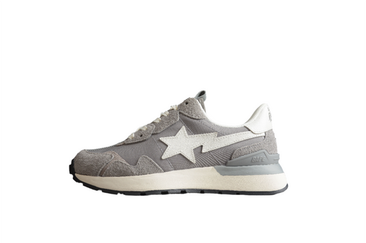 BAPE Sta Runner Sneakers In Grey And - White Unisex Streetwear Limited Edition - **BAPE STA Runner Sneakers in Grey and White** Introducing the BAPE STA Runner Sneakers in
