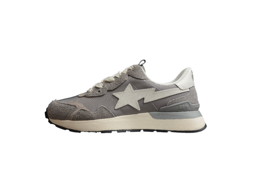 BAPE Sta Runner Sneakers In Grey And - White Unisex Streetwear Limited Edition - **BAPE STA Runner Sneakers in Grey and White** Introducing the BAPE STA Runner Sneakers in